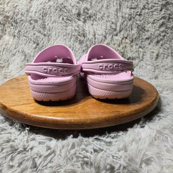 Crocs Pink Slip on Clogs Women Size 9 Mens 7 With Jibbitz Rubber Comfort Shoes - Picture 4 of 8